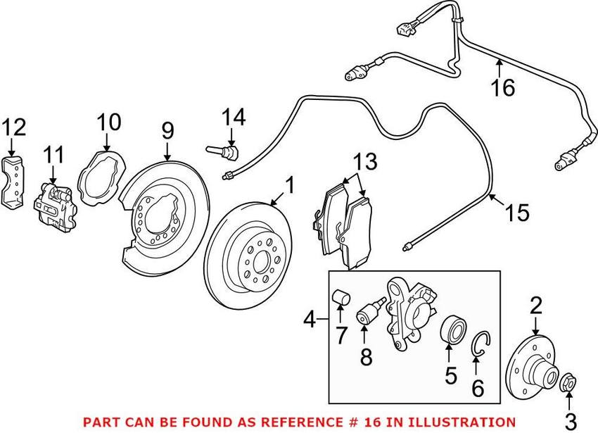 Volvo ABS Wheel Speed Sensor - Rear 9496419